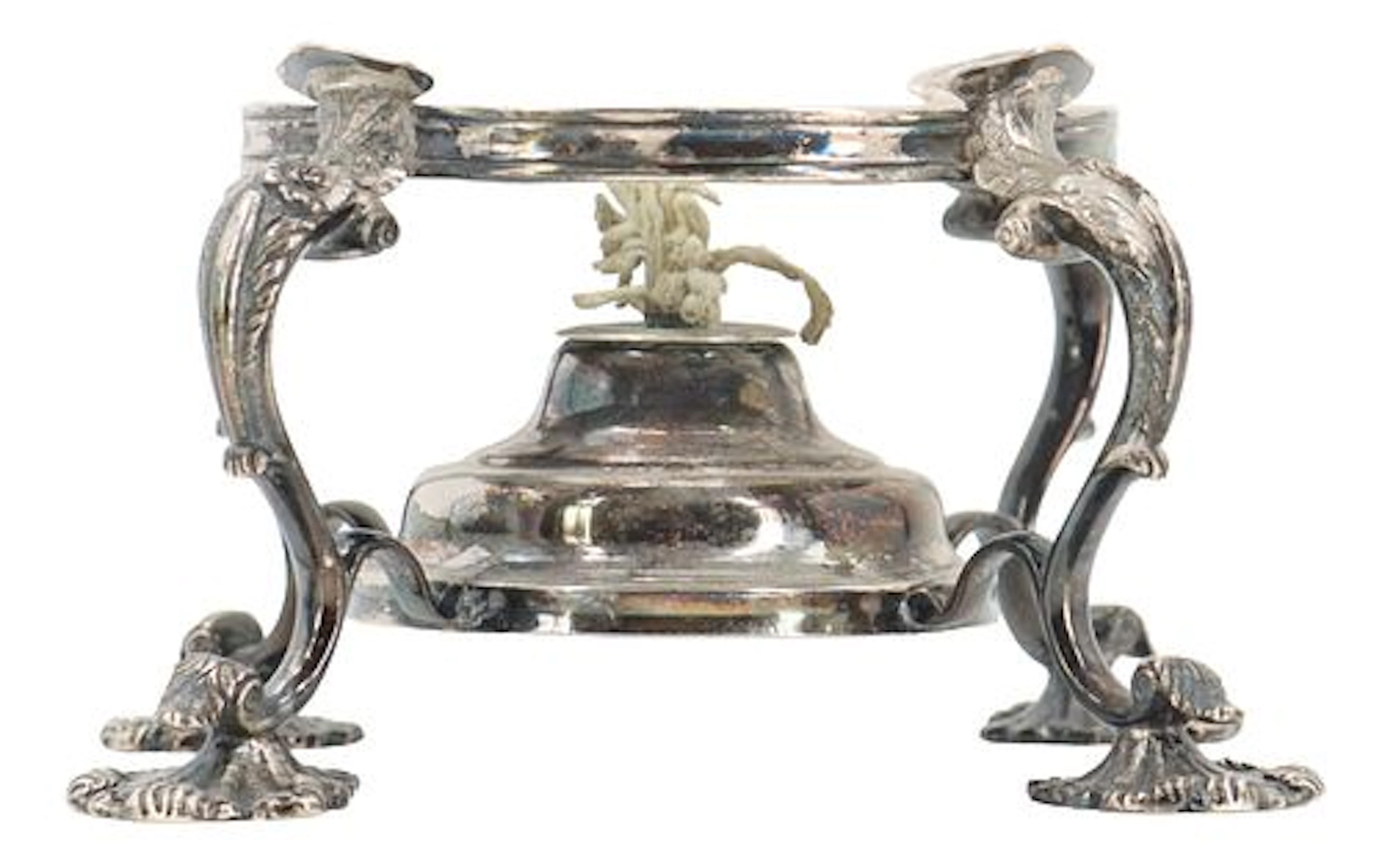 Antique Harris, Stanwood & Co. Pure Coin Silver Tea Kettle Warmer - 19.245 ozt.