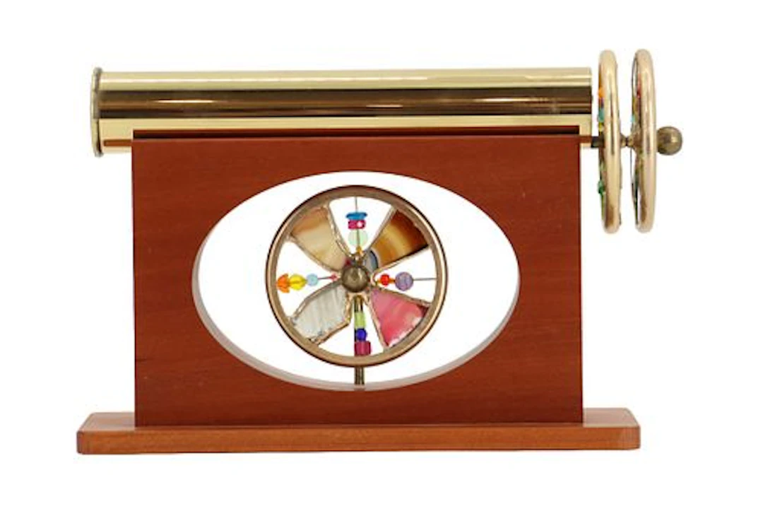 Sheryl Koch (Born 1956) American, Brass and Wood Kaleidoscope