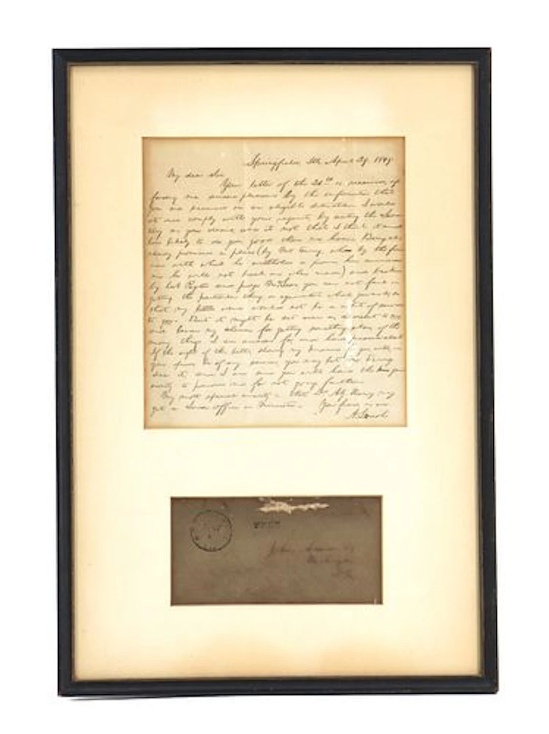 Historical Letter Handwritten and Signed by Abraham Lincoln 1849