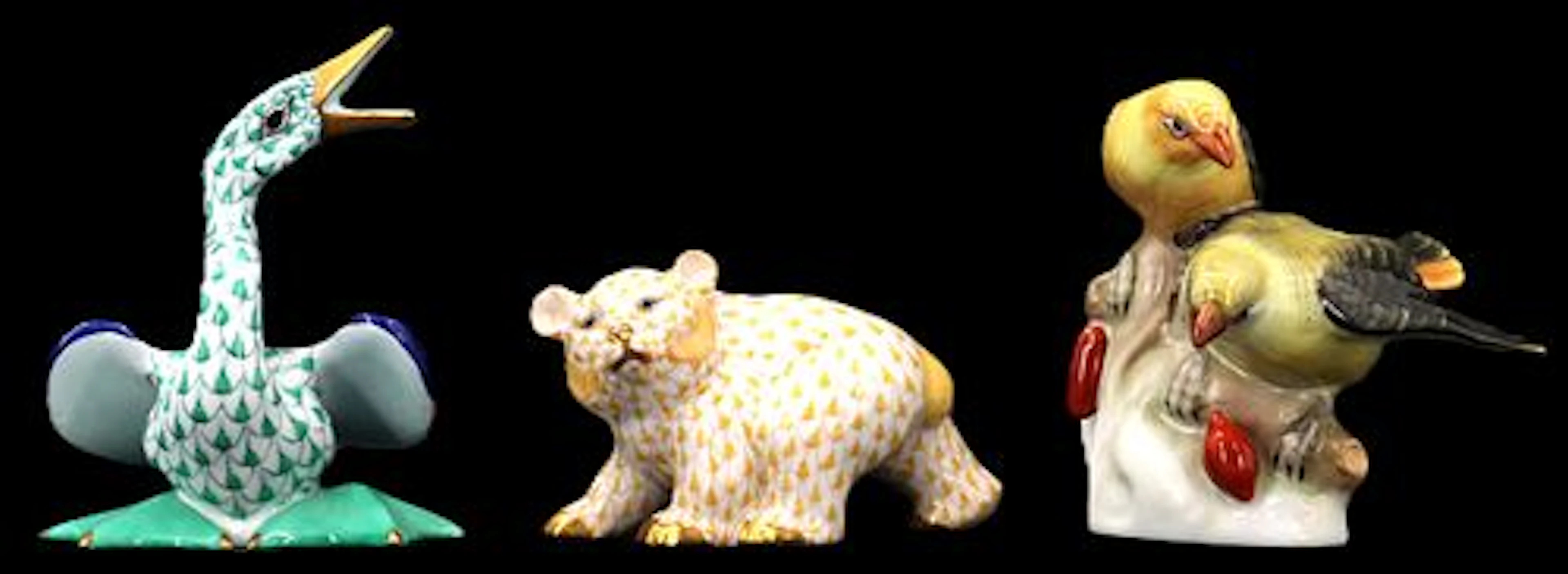 (3) Hungarian Herend Porcelain Figurines