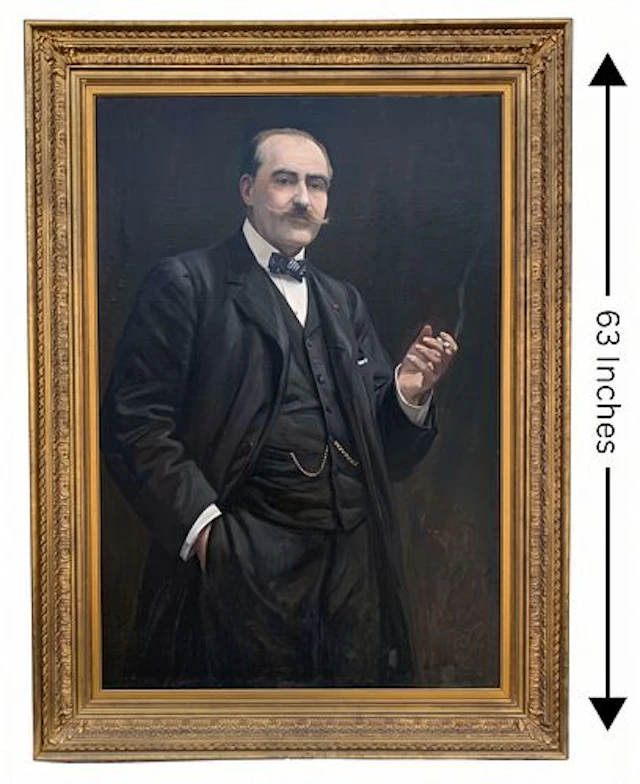 Monumental Oil on Canvas Portrait of Edouard Noel