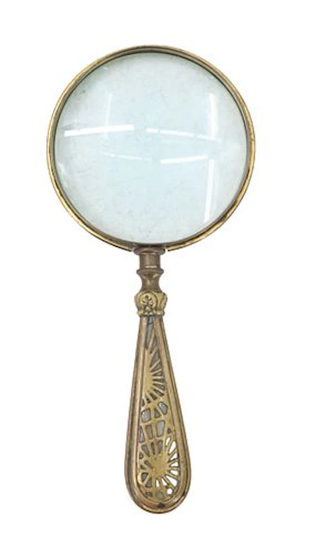 Antique Tiffany Studios Gilt Bronze Pine Needle Pattern Magnifying Glass