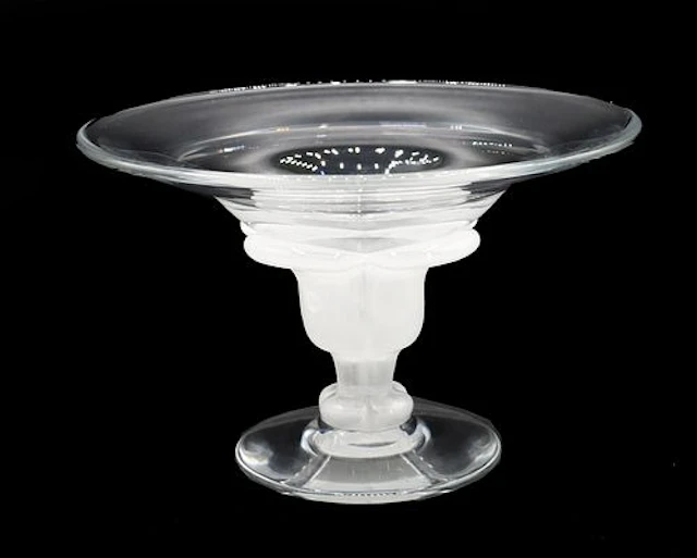 French Daum Art Glass Flower Form Coupe Centerpiece Bowl