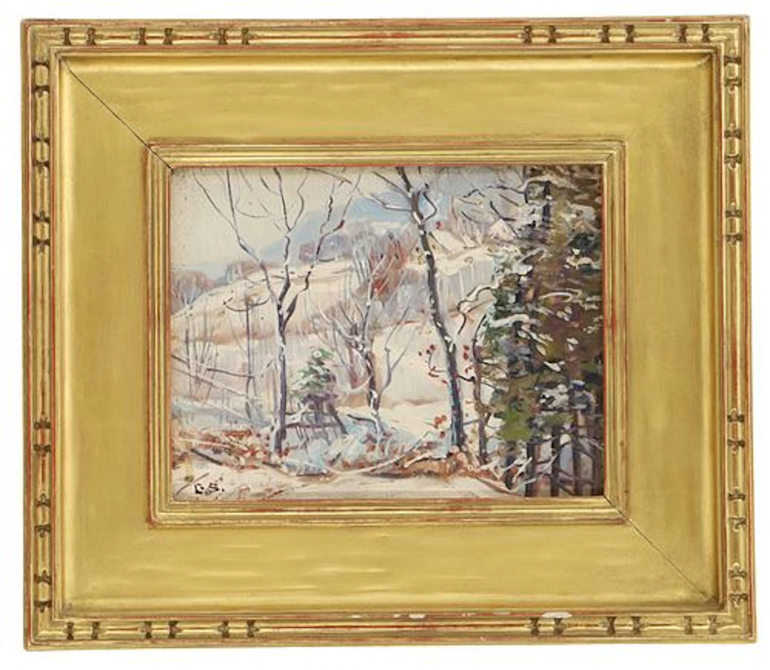 George Gardner Symons (1863-1930) American, Oil on Panel Winter Landscape