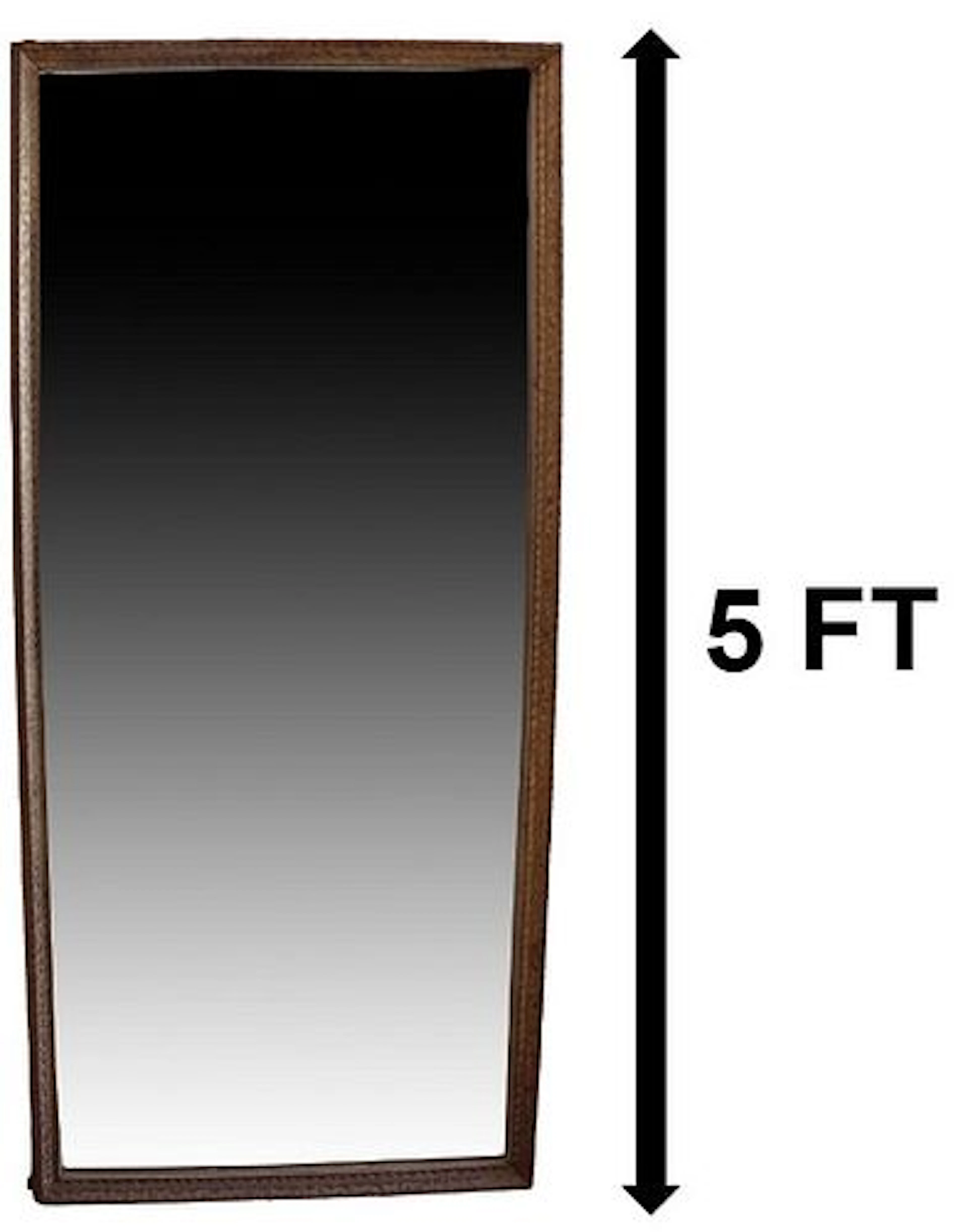 Antique Wooden Full-Length Wall-Hanging Mirror