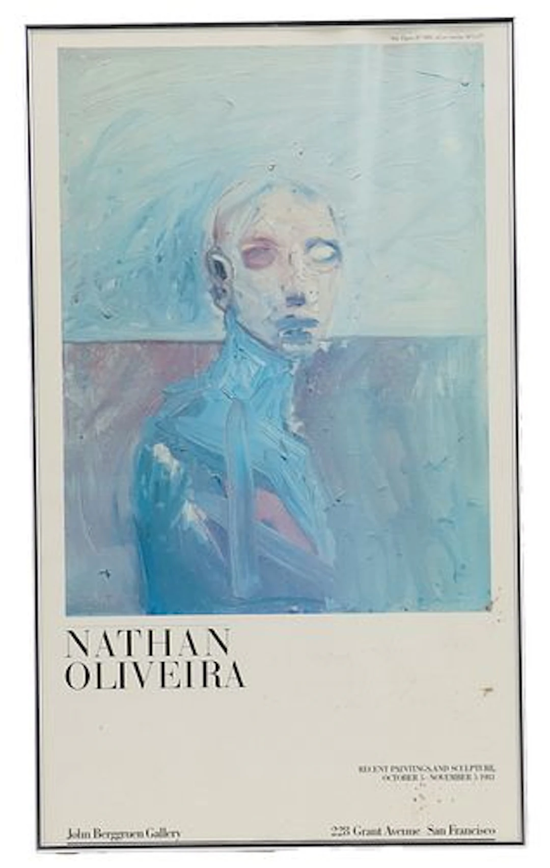 Nathan Oliveira 1983 Exhibition Poster, "Recent Paintings and Sculpture"