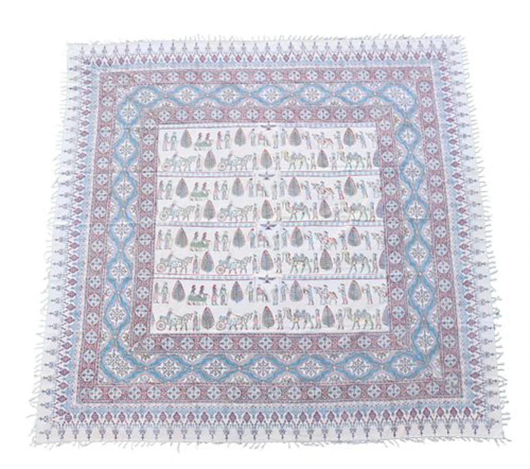 Iranian Kalamkari Woodblock Printed Table Textile
