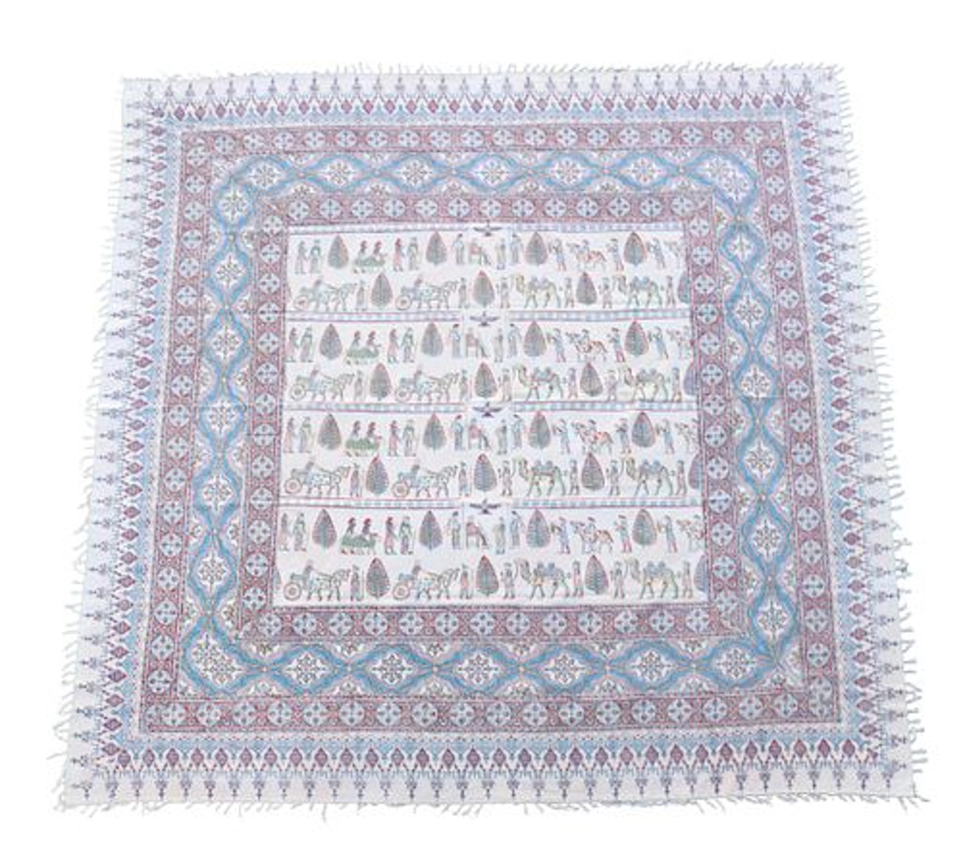 Iranian Kalamkari Woodblock Printed Table Textile
