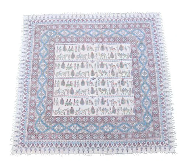 Iranian Kalamkari Woodblock Printed Table Textile