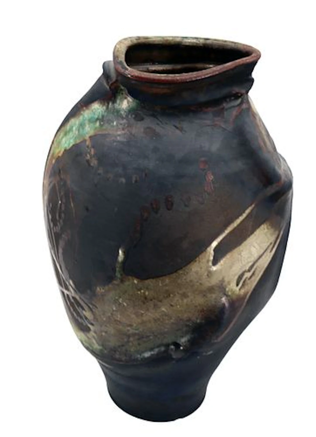 Christopher Heede (Born 1960) American, Large Abstract Raku Ceramic Vase