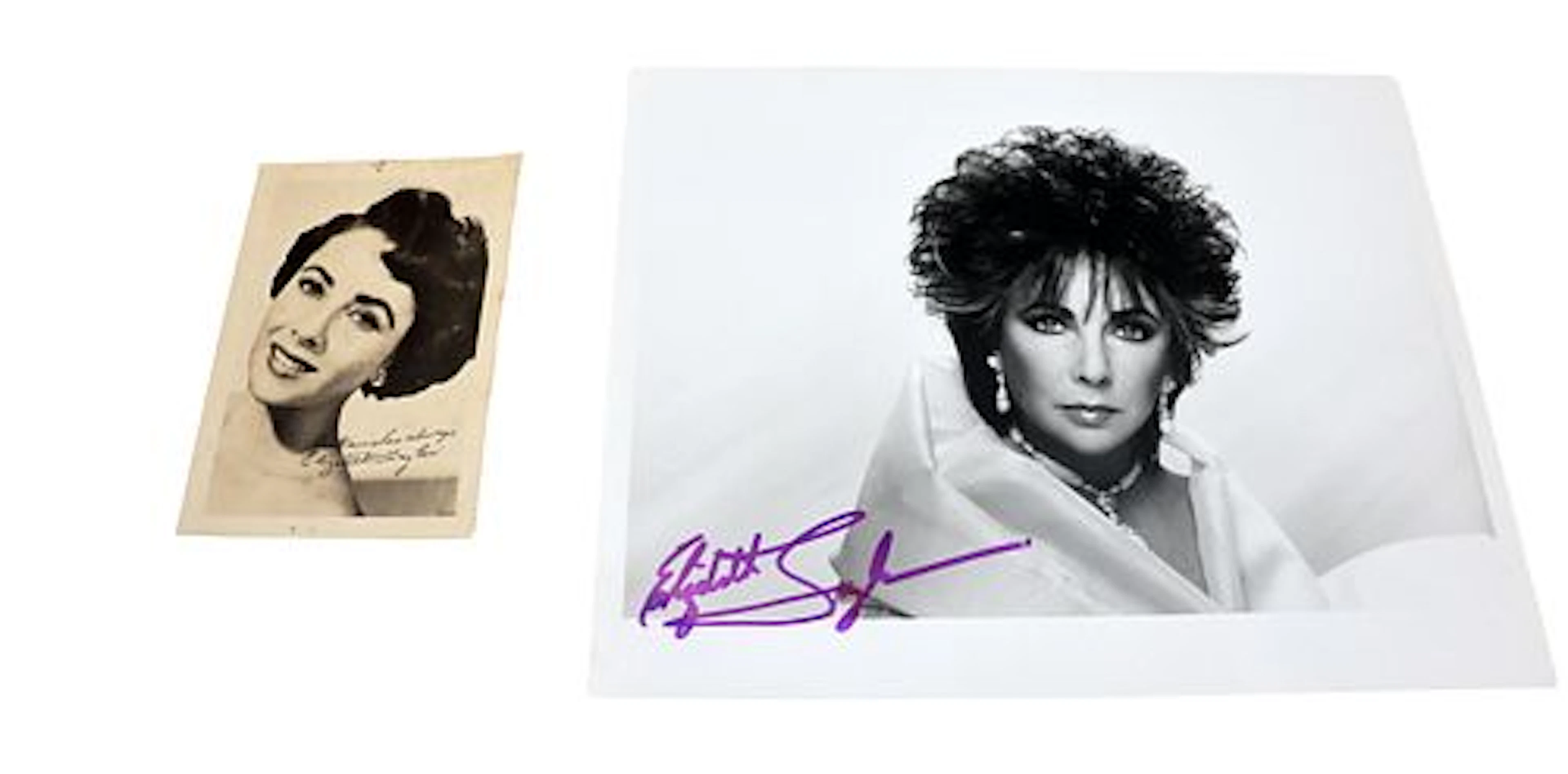Two Elizabeth Taylor Autographed Photos