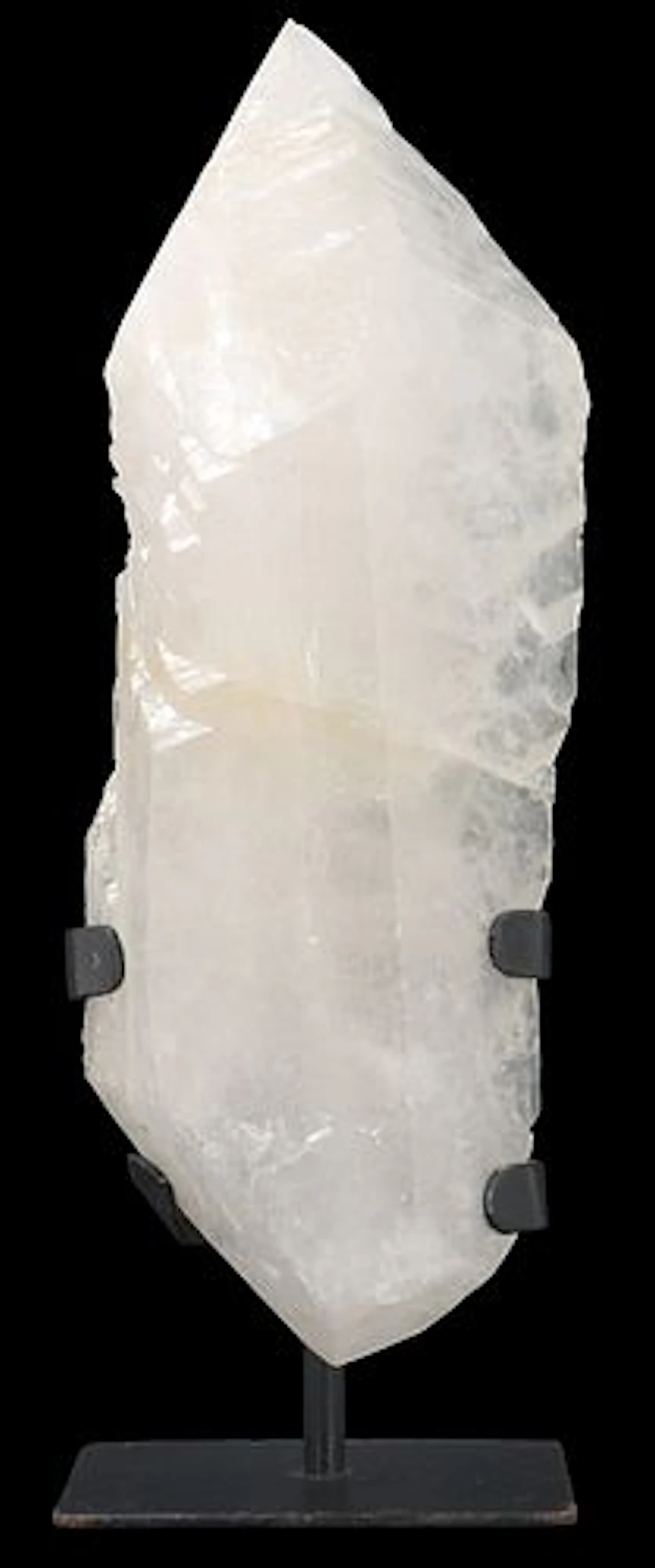 Large Clear Quartz Crystal Specimen on Custom Stand
