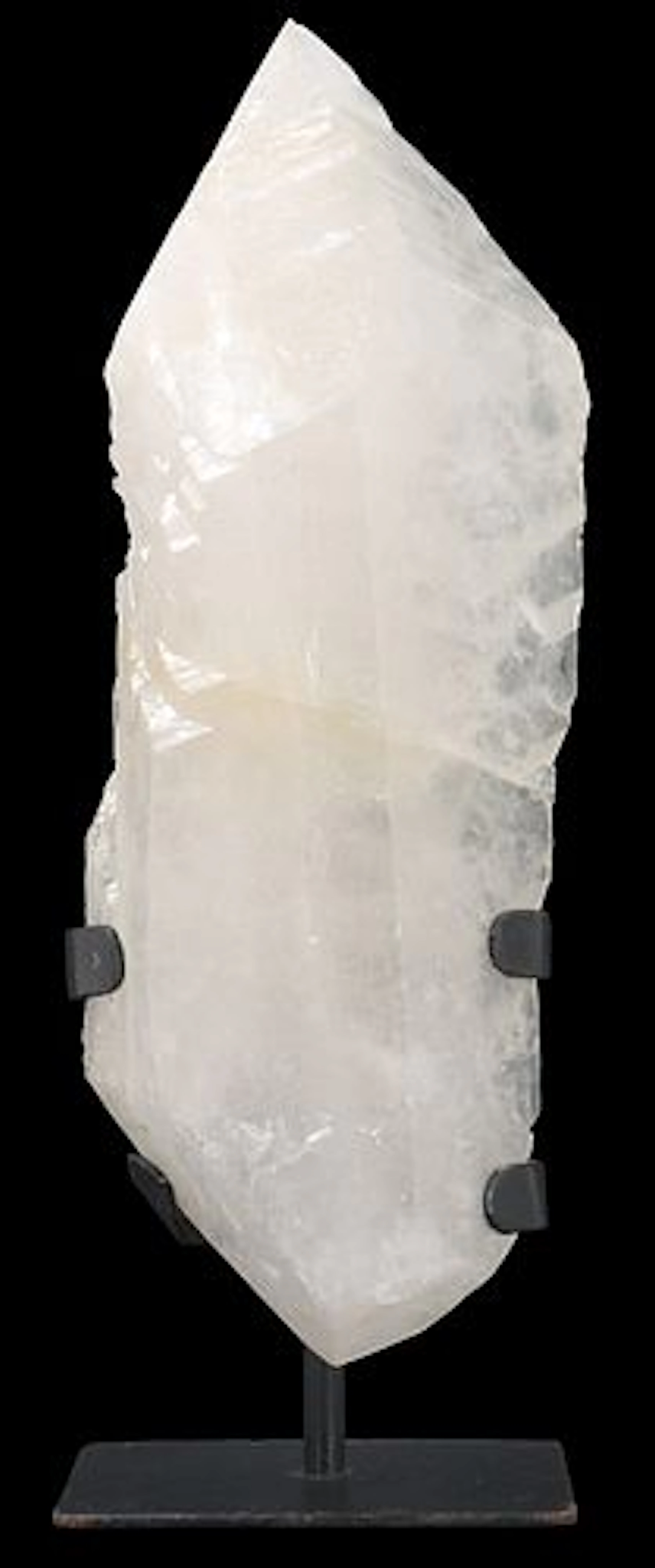 Large Clear Quartz Crystal Specimen on Custom Stand