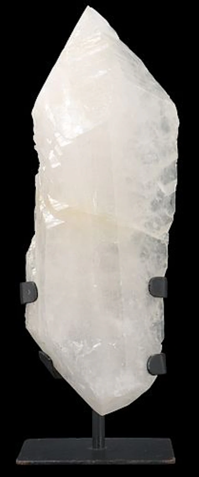 Large Clear Quartz Crystal Specimen on Custom Stand