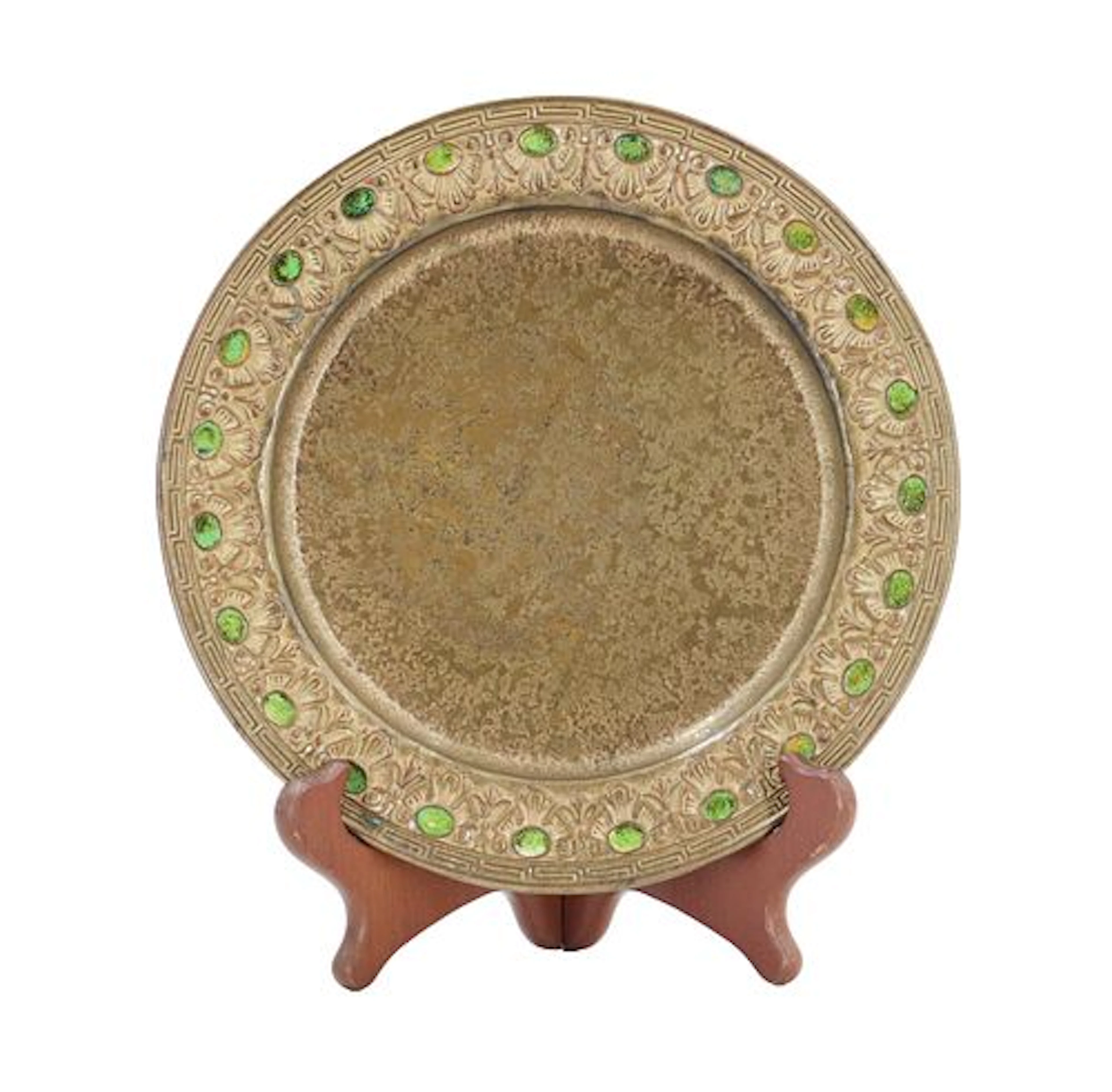 Louis Comfort Tiffany Furnaces Gilt Bronze and Abalone Plate