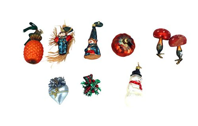 Collection of (9) Vintage German Hand-Blown Christmas Ornaments