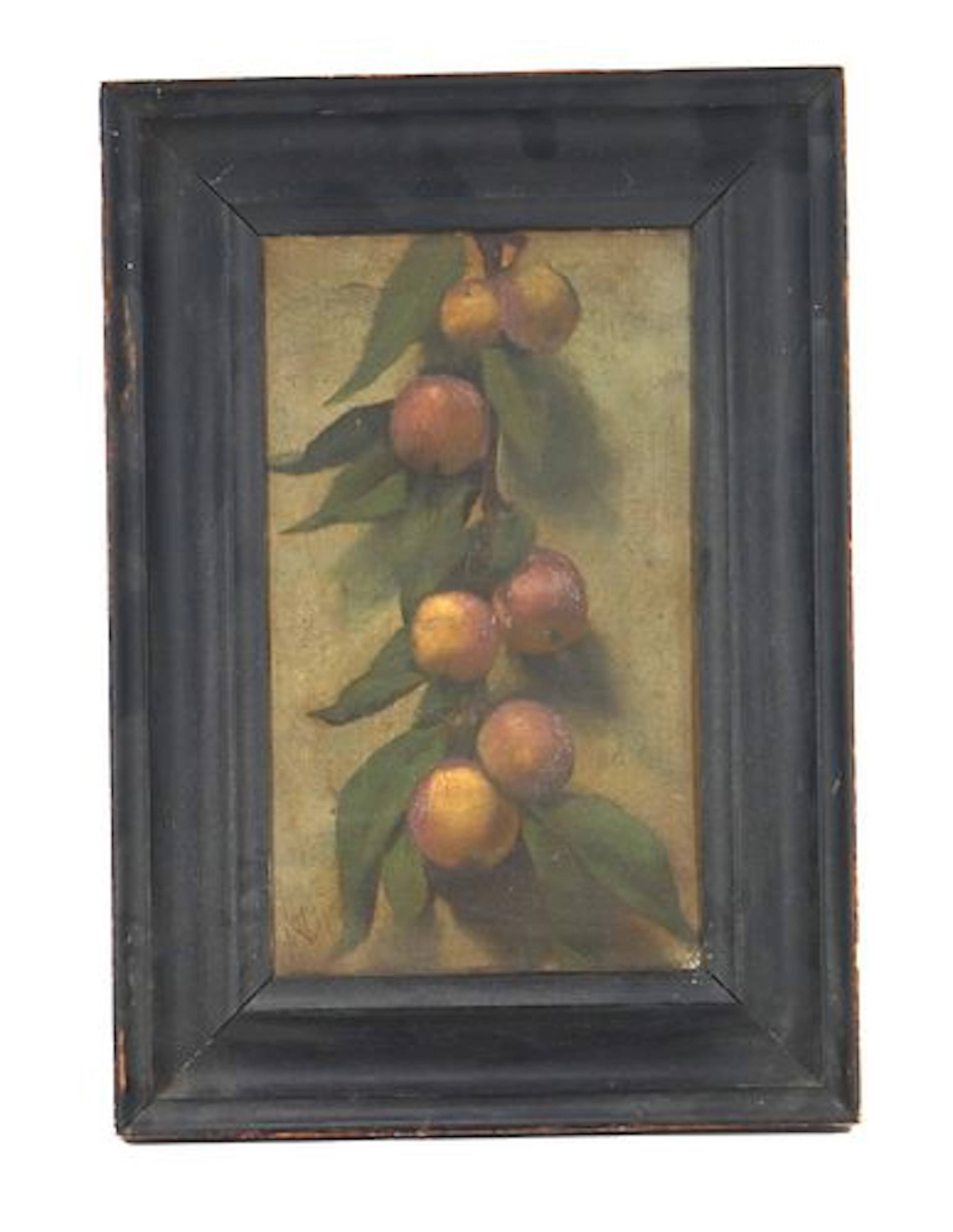 A. Vion (19th Century) Oil on Canvas Botanical Still Life "Crab Apples"