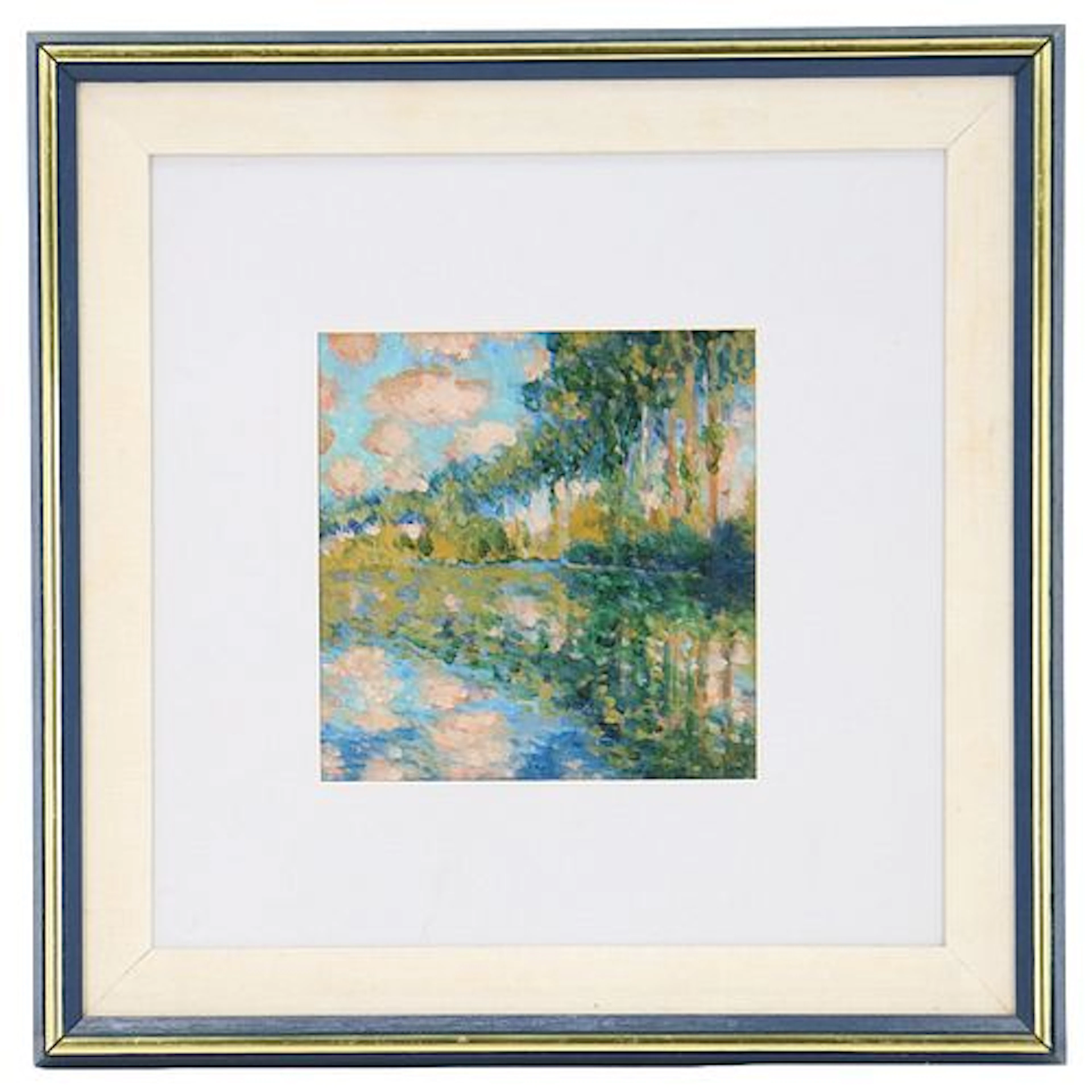 After Claude Monet, Oil on Masonite, "Poplars on the Epte, 1891"