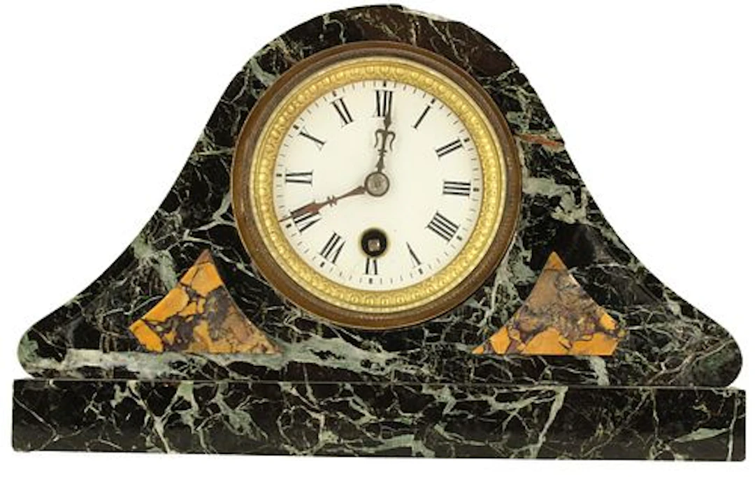 Japy Freres French Black Marble Mantel Clock - AS IS