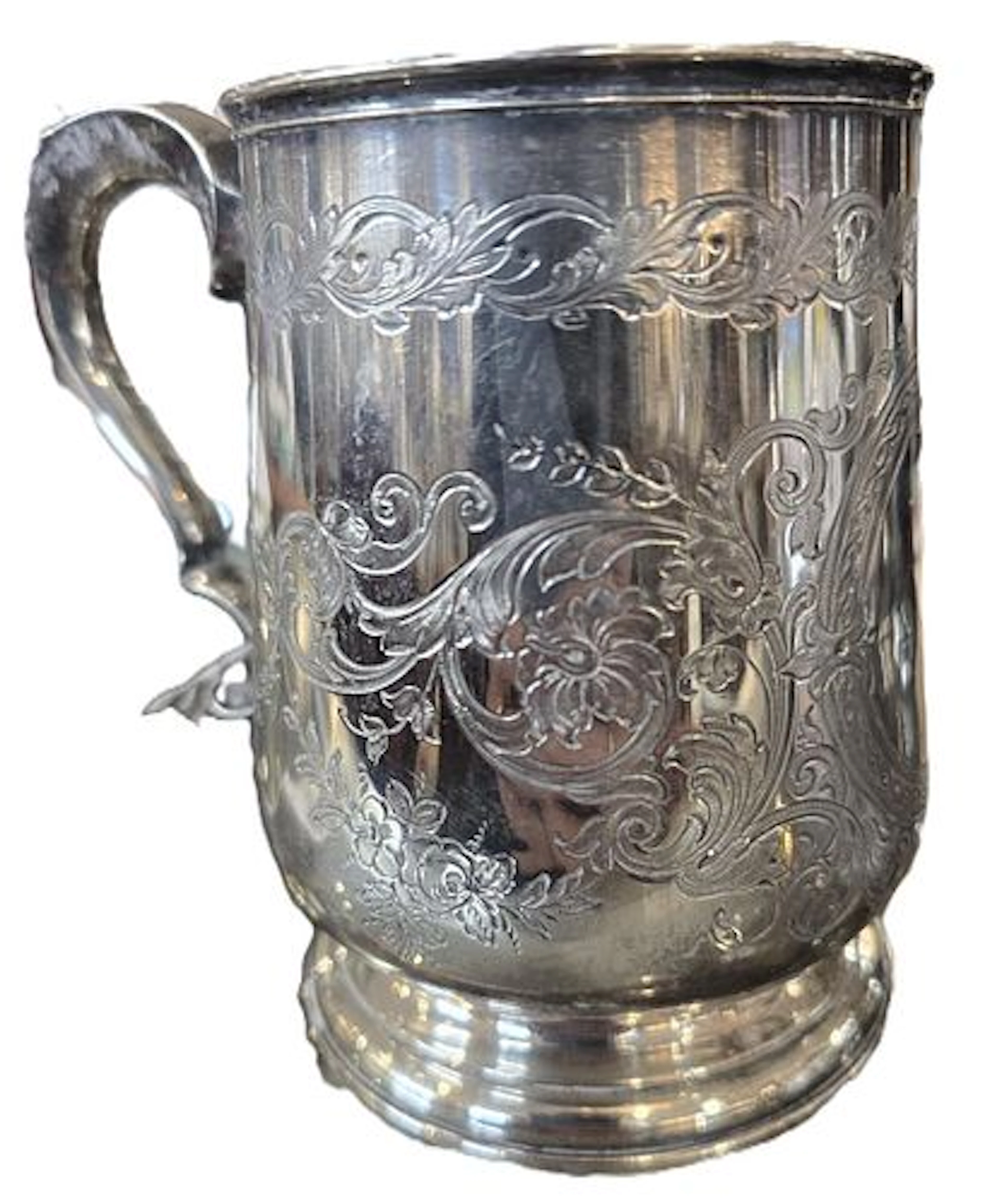 English Victorian Rowell Sterling Silver Tankard - 12.740 ozt.