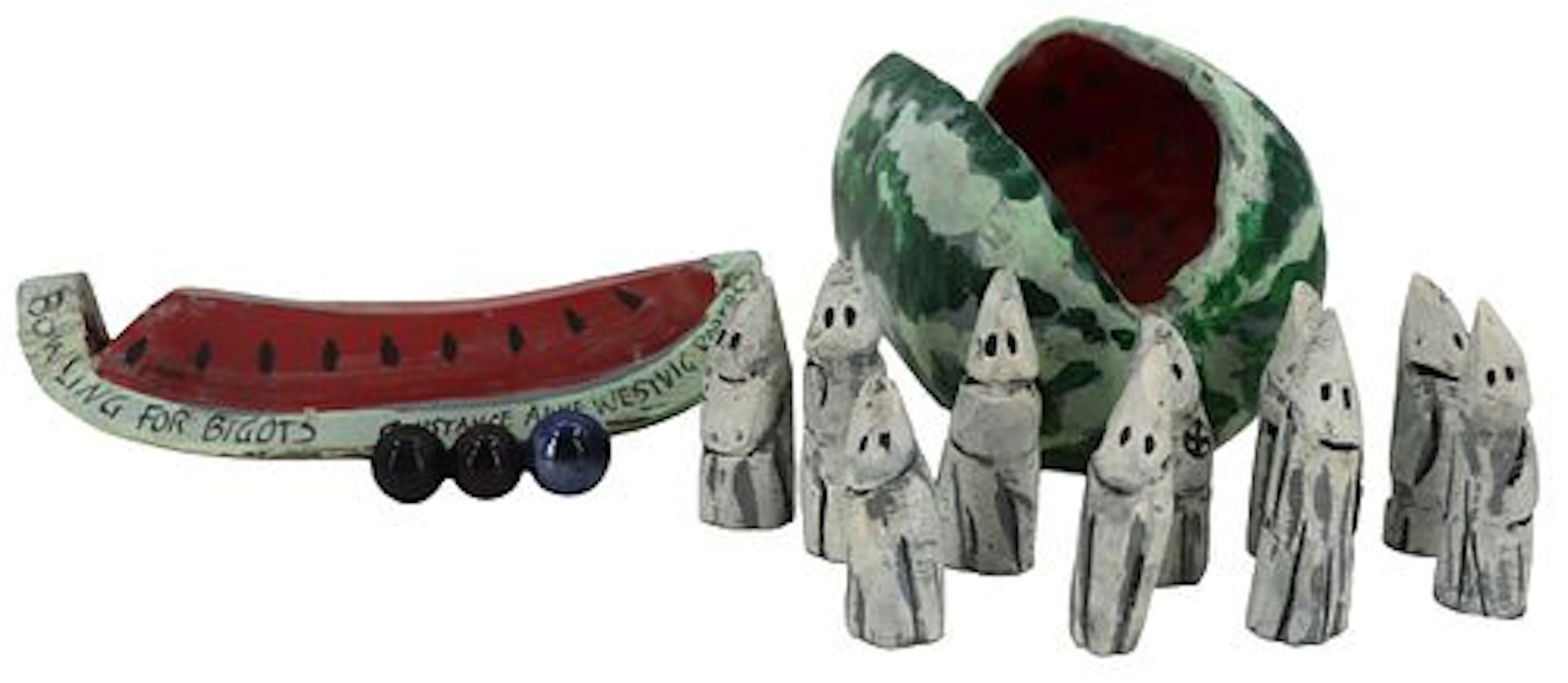 "Connie" Alyce Westvig Roberts, American Folk Art Sculpture, "Bowling