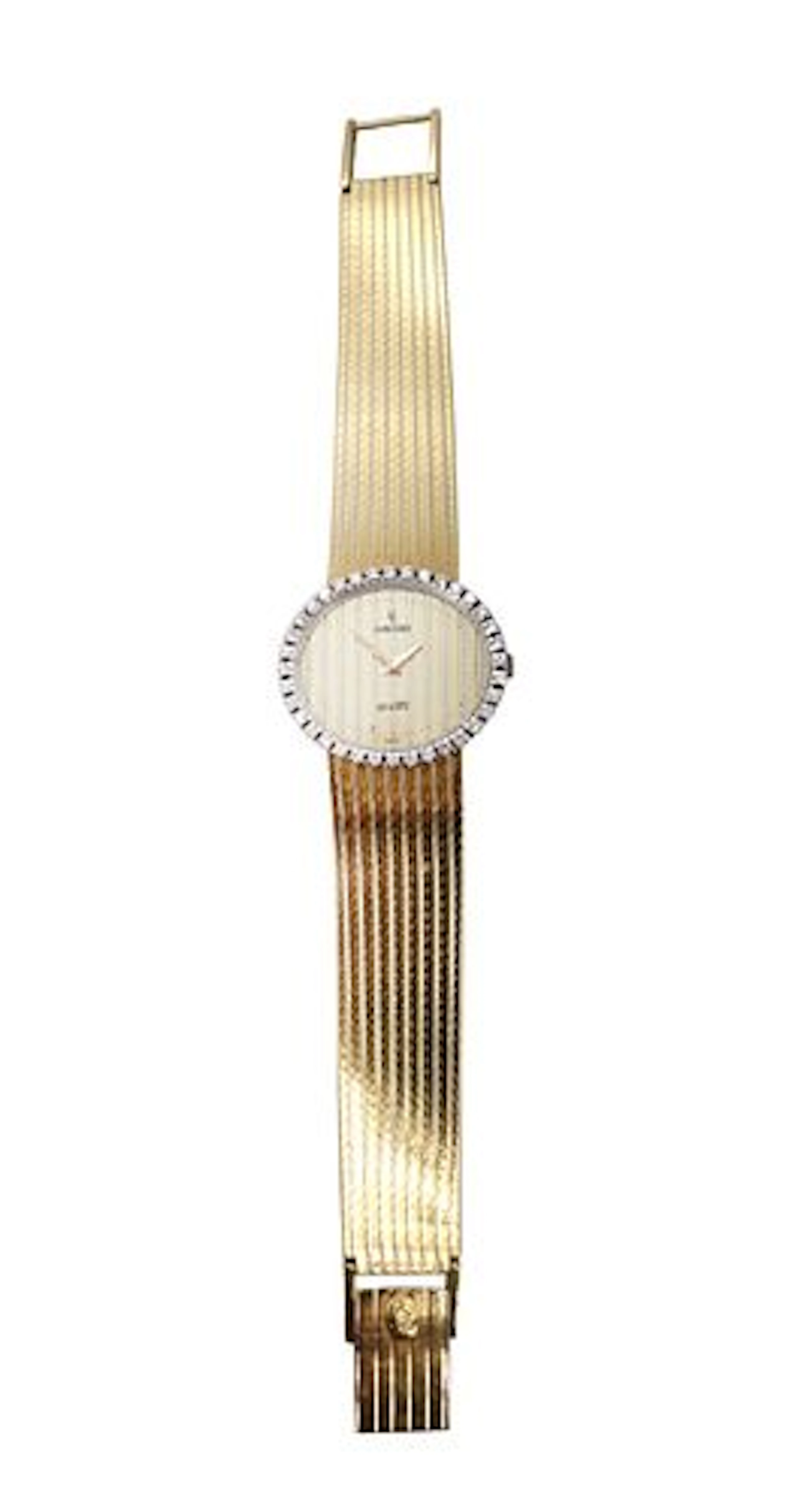 18k Gold Concord Swiss Diamond Bezel Quartz Mesh Bracelet Watch