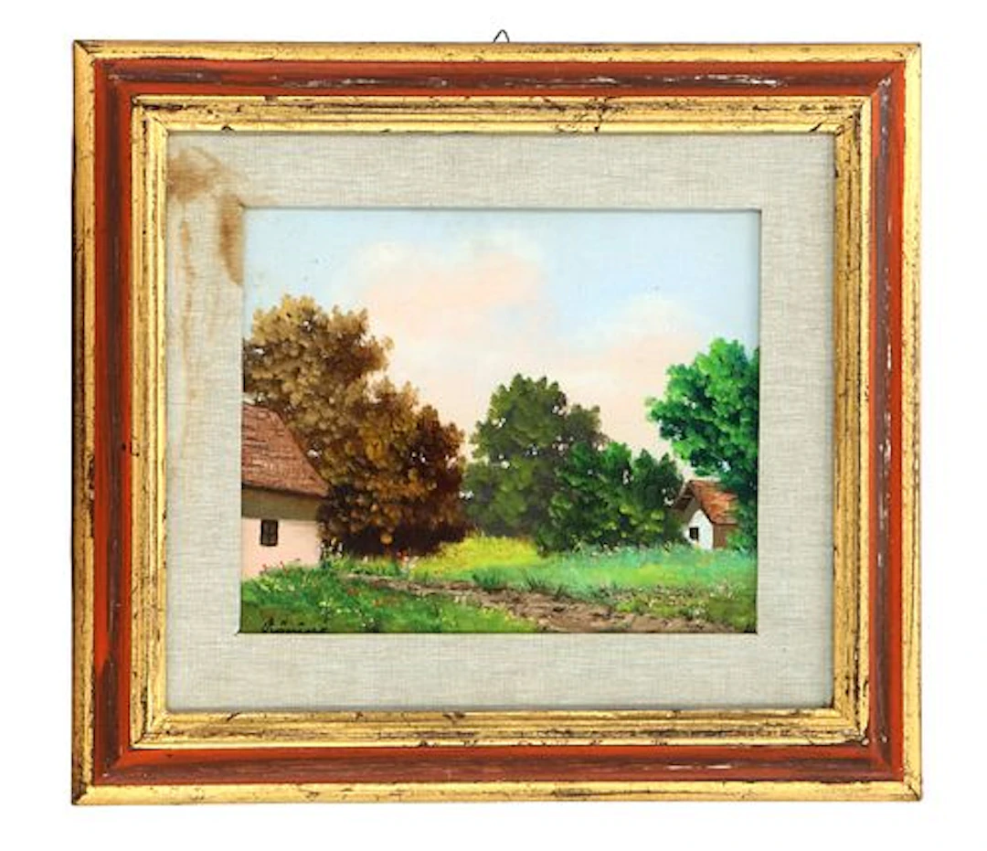 Signed Oil on Canvas Rural Landscape