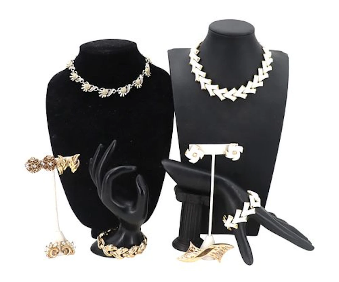 Collection of Vintage Trifari Gold Tone, Rhinestone, and Thermoset