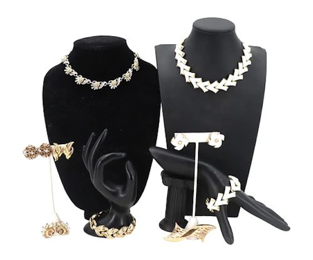 Collection of Vintage Trifari Gold Tone, Rhinestone, and Thermoset
