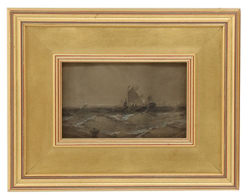 G. W. Nicholson (1832-1912) American, Pastel on Board Seascape