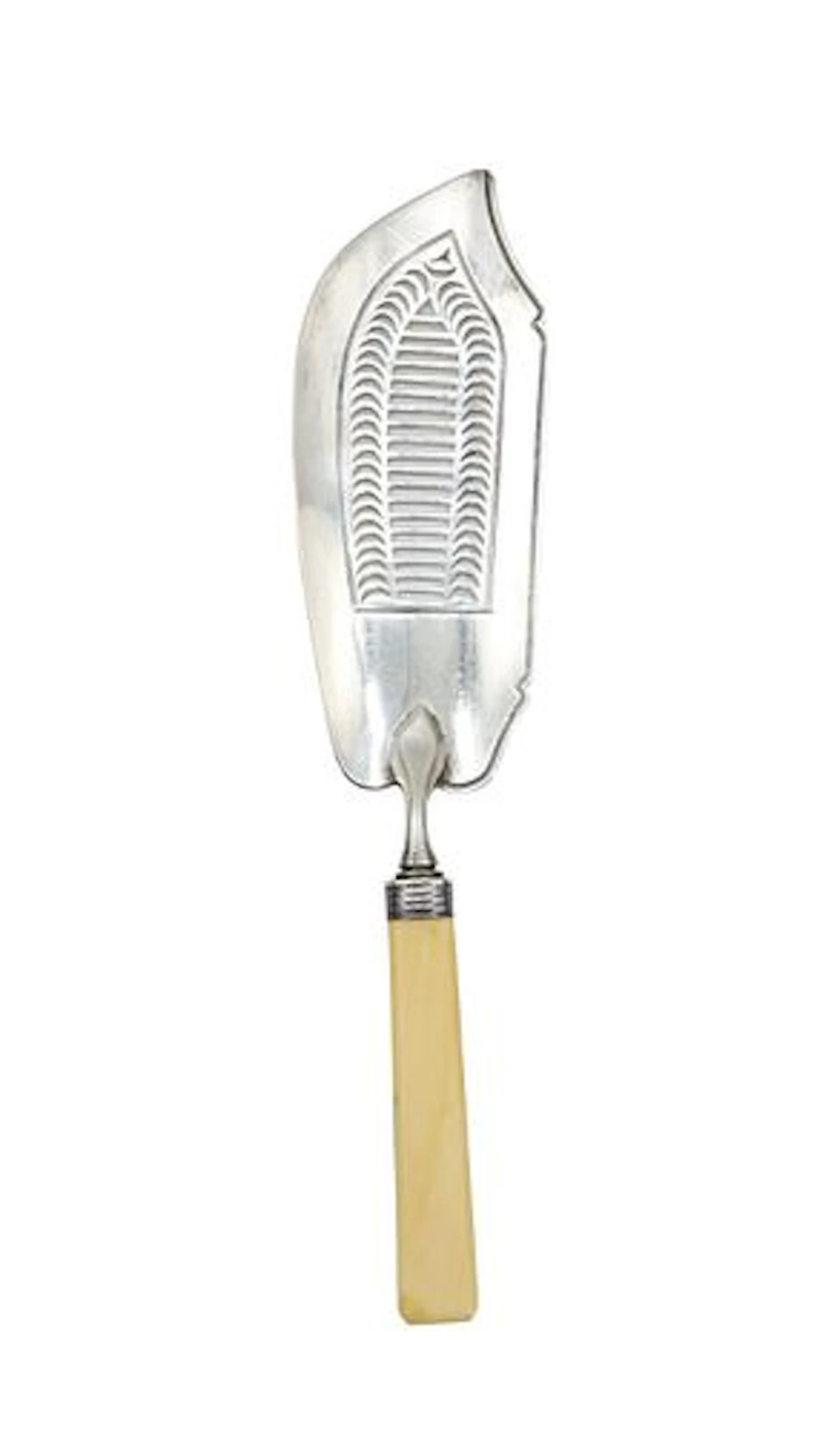 Antique English Georgian Sterling Silver Fish Slice Server with Bone Handl