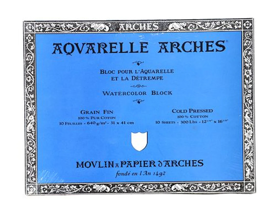 Arches 10 Sheet 12 x 16 Cold Press Watercolor Stock Art Paper