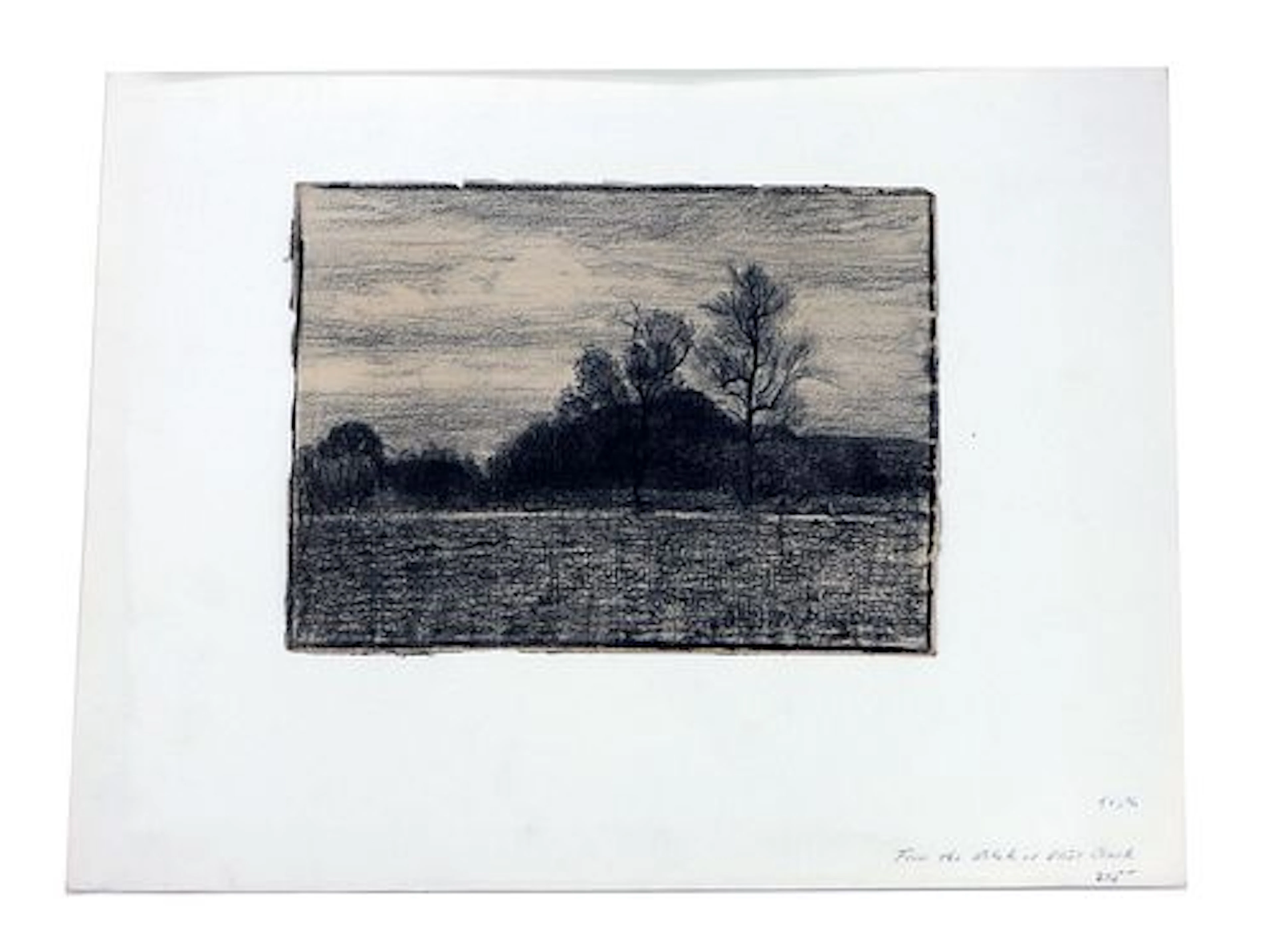 Eliot Clark (1883-1980) American, Pastel on Conte Paper Monochromatic Landscape