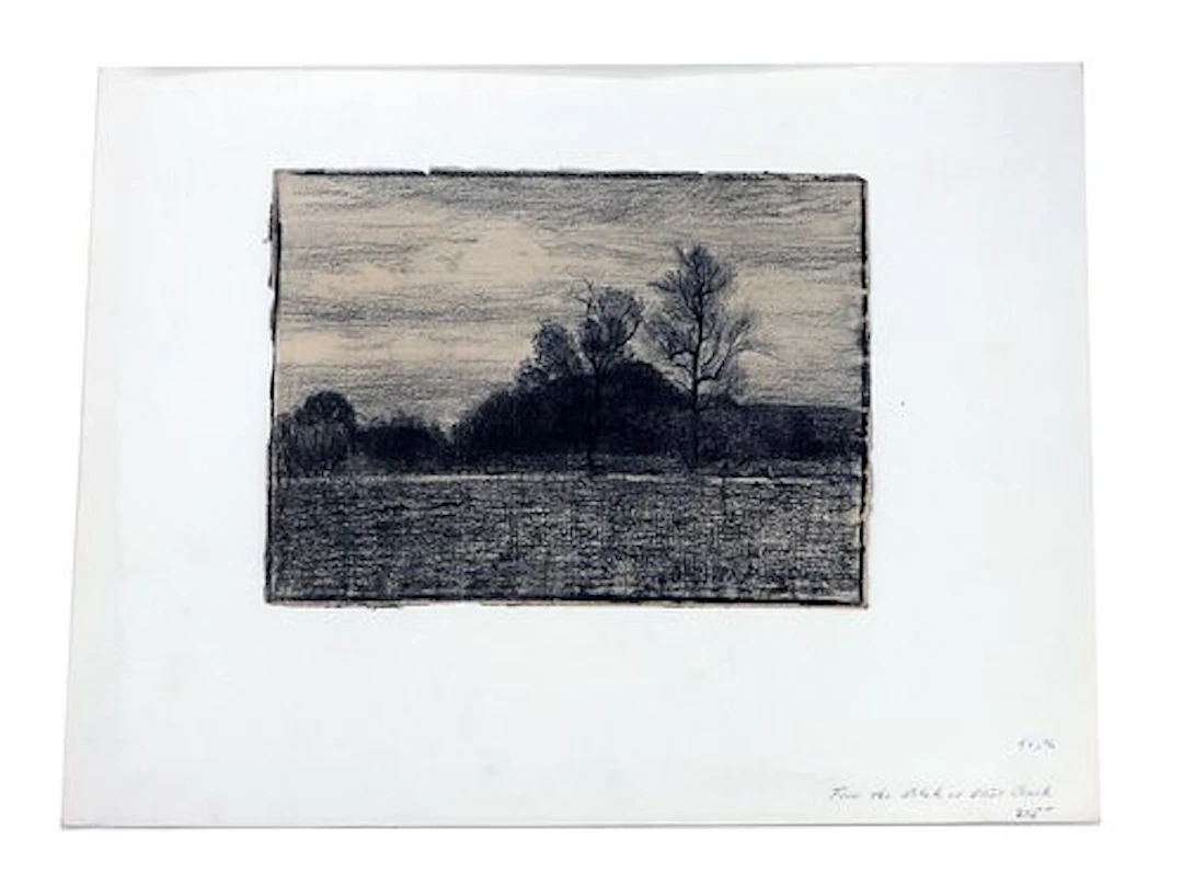 Eliot Clark (1883-1980) American, Pastel on Conte Paper Monochromatic Landscape