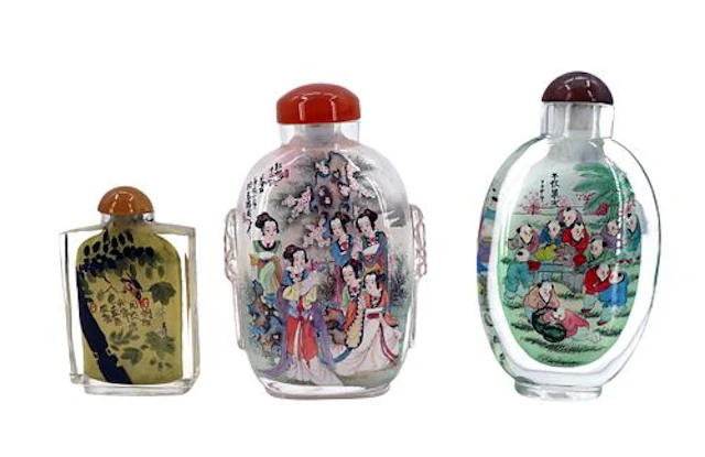 (3) Chinese Inside Painted Glass Snuff Bottles