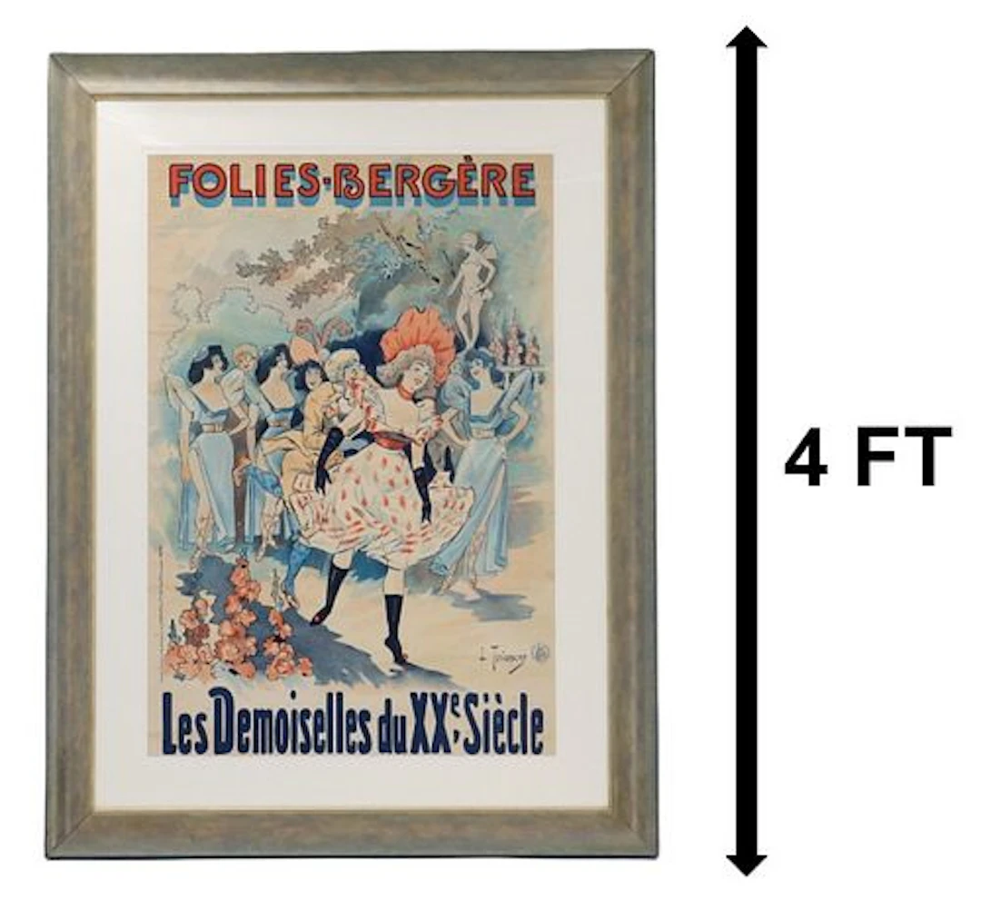Large French Belle Epoque Folies Bergere: Les Demoiselles du XXe Siecle