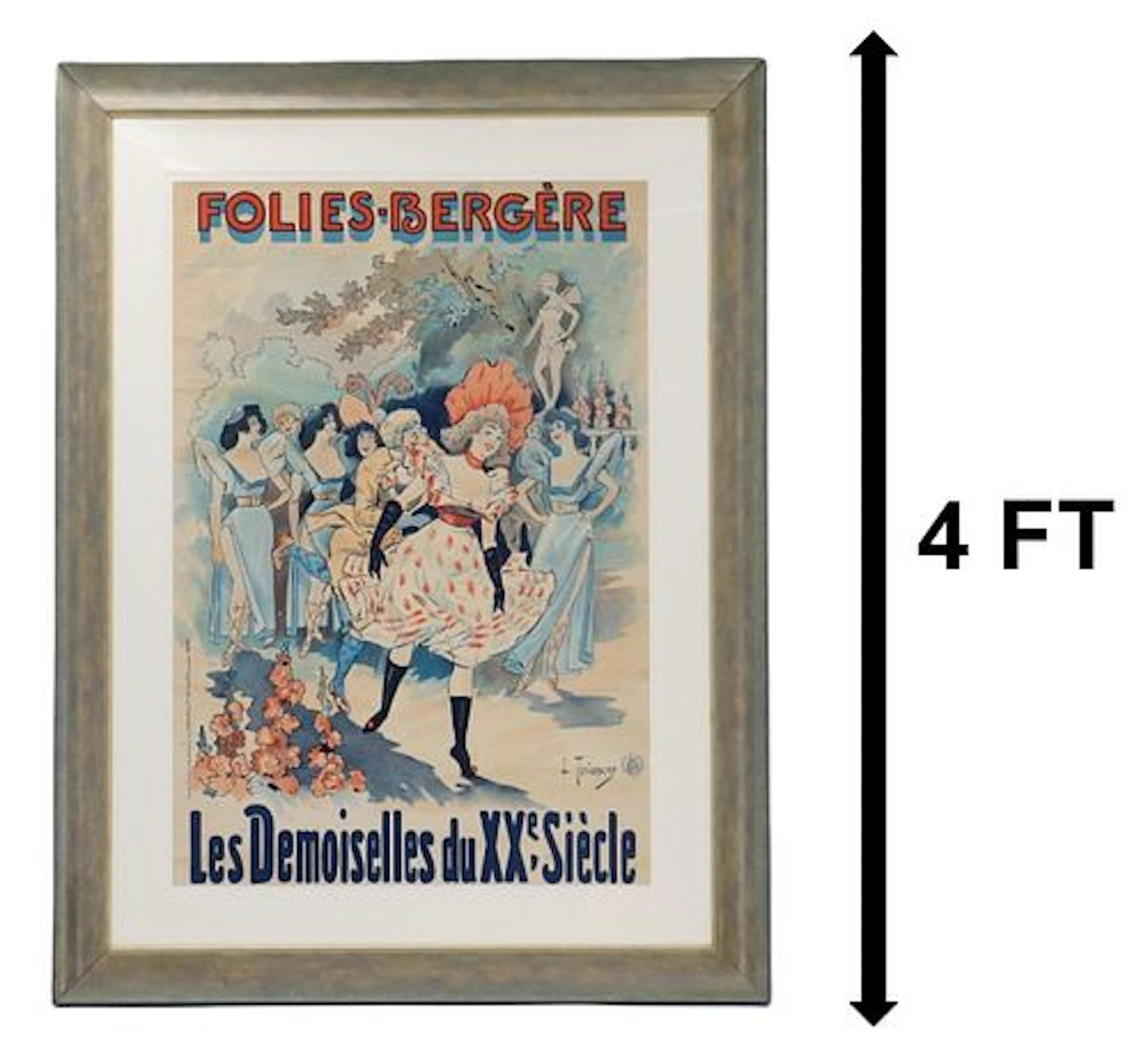 Large French Belle Epoque Folies Bergere: Les Demoiselles du XXe Siecle
