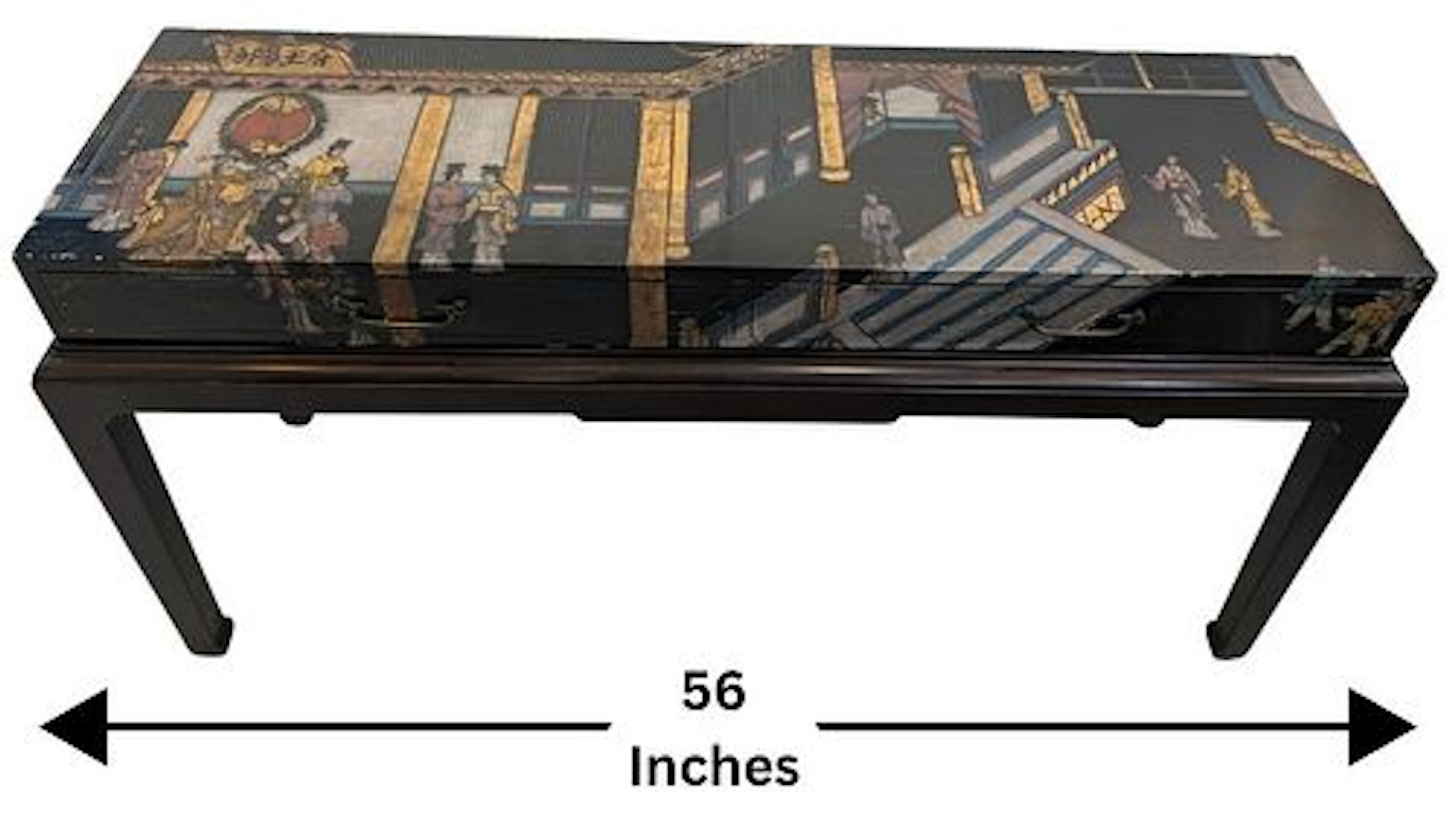 Maitland-Smith Hong Kong Chinoiserie Coromandel-Inspired Two Drawer