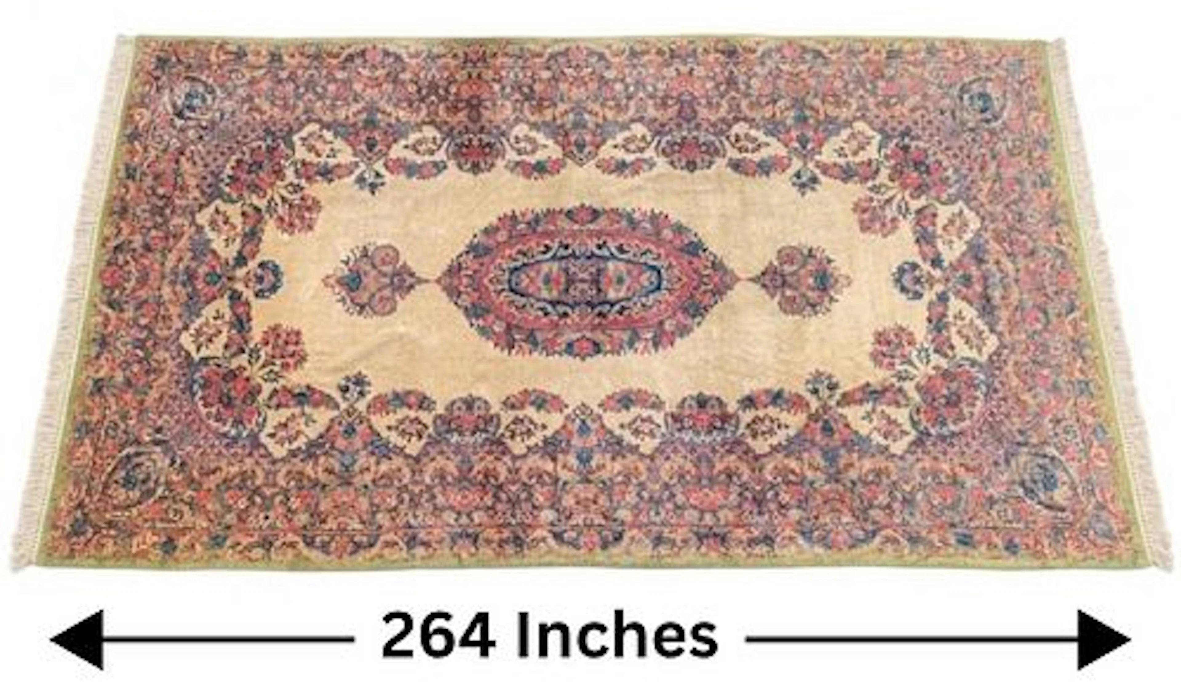 Persian Kerman Hand Knotted Wool Area Rug