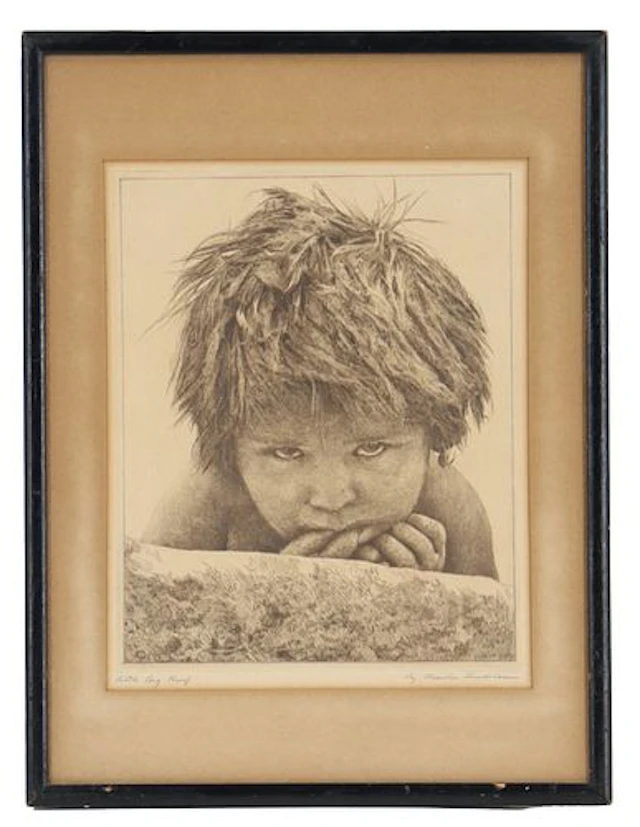 Charles Sindelar (1885-1947) American, Drawing of a Young Boy, "Little
