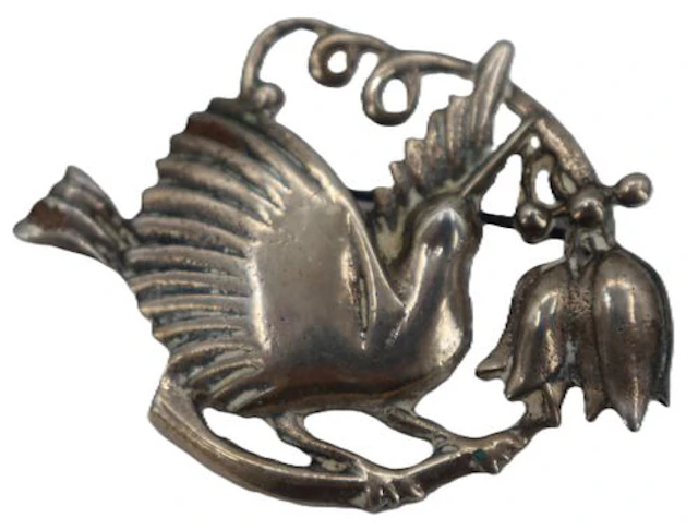 Vintage Mexican Tested 90% Silver Cut-Out Bird Brooch - 0.720 ozt.