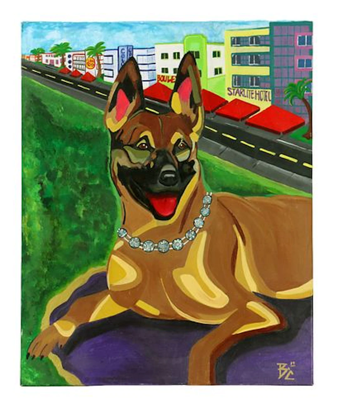 Brian Curtis (21st Century) American, Acrylic on Canvas Pop Art Pet Portrait