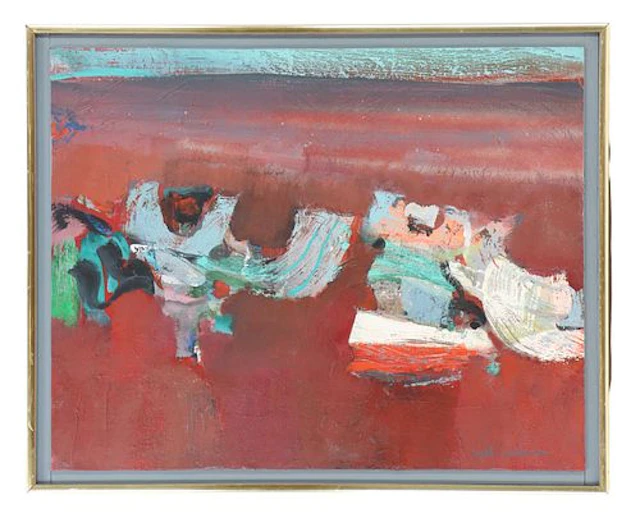 Syd Solomon (1917-2004) American, Oil on Panel "Low Land"