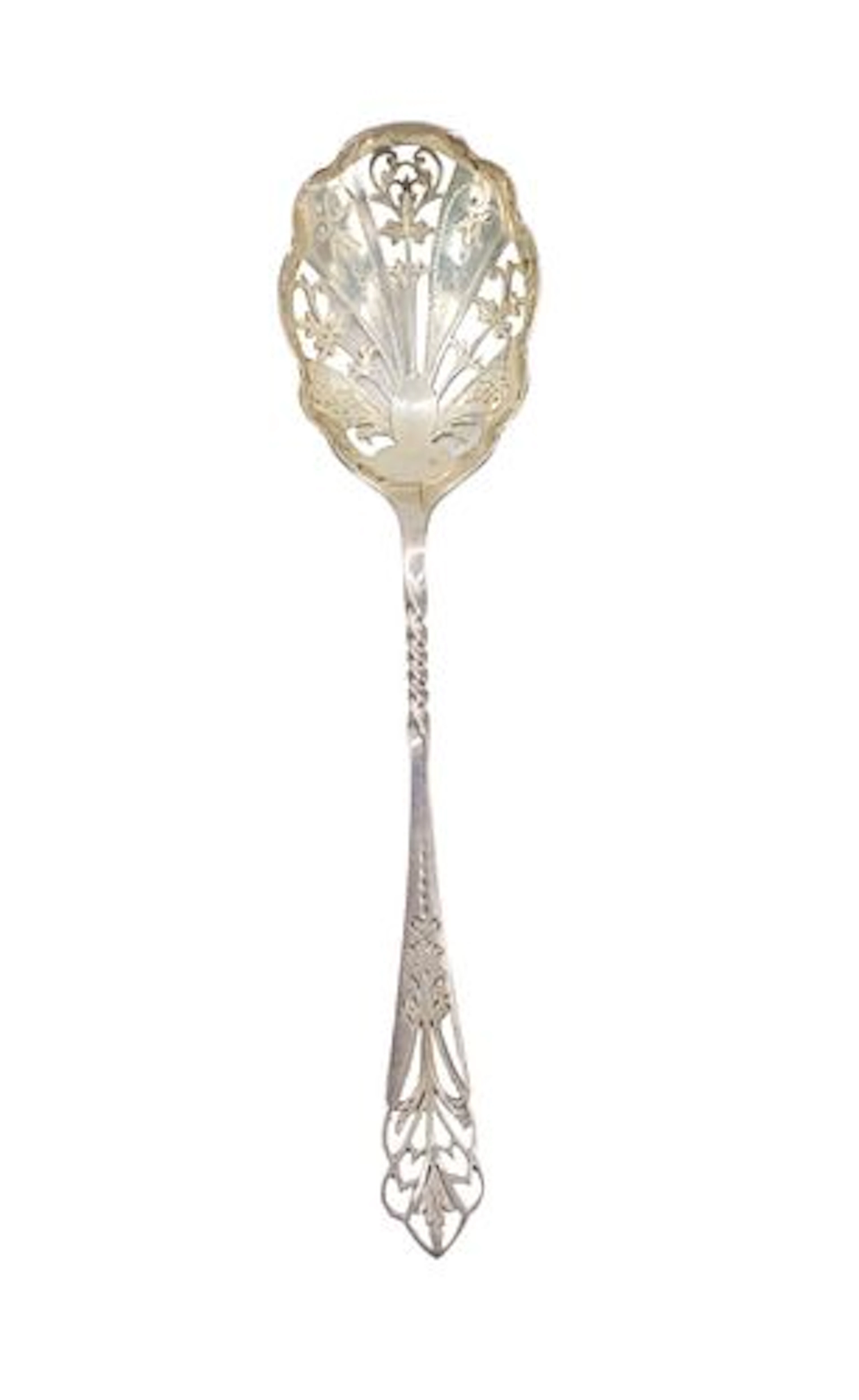 Antique Martin, Hall & Co. Sterling Silver Reticulated Serving Spoon
