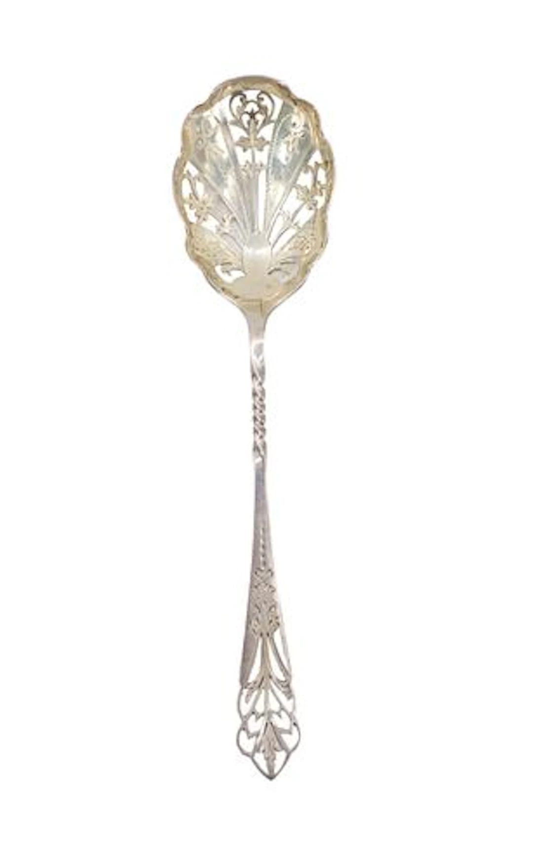 Antique Martin, Hall & Co. Sterling Silver Reticulated Serving Spoon