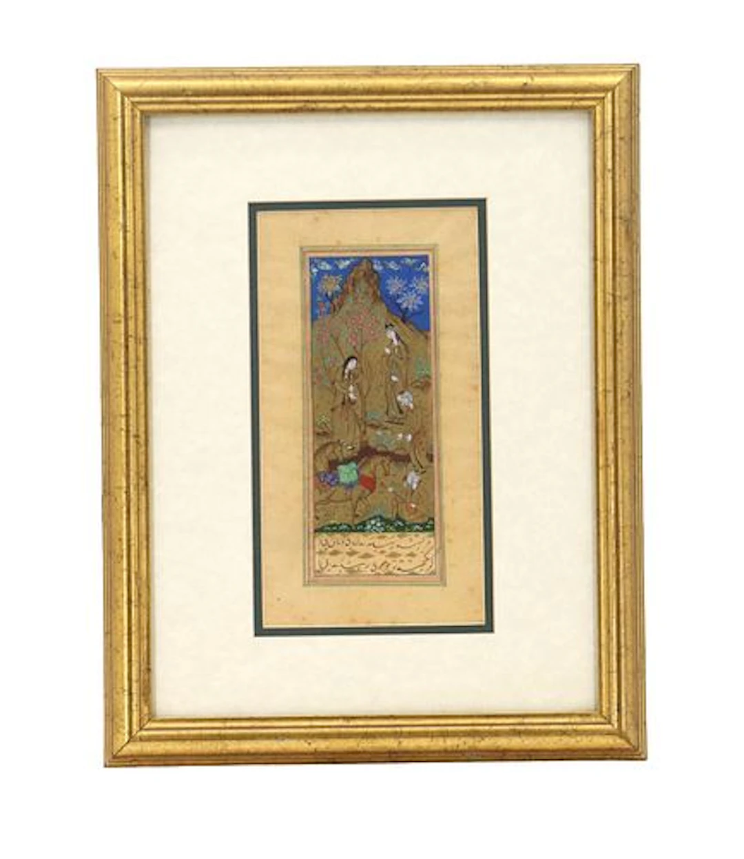 Framed Illuminated Persian Manuscript Page