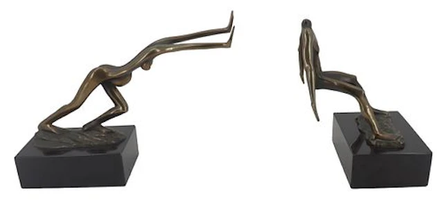 Tom & Bob Bennet Bros. Bronze Abstract Figural Bookends