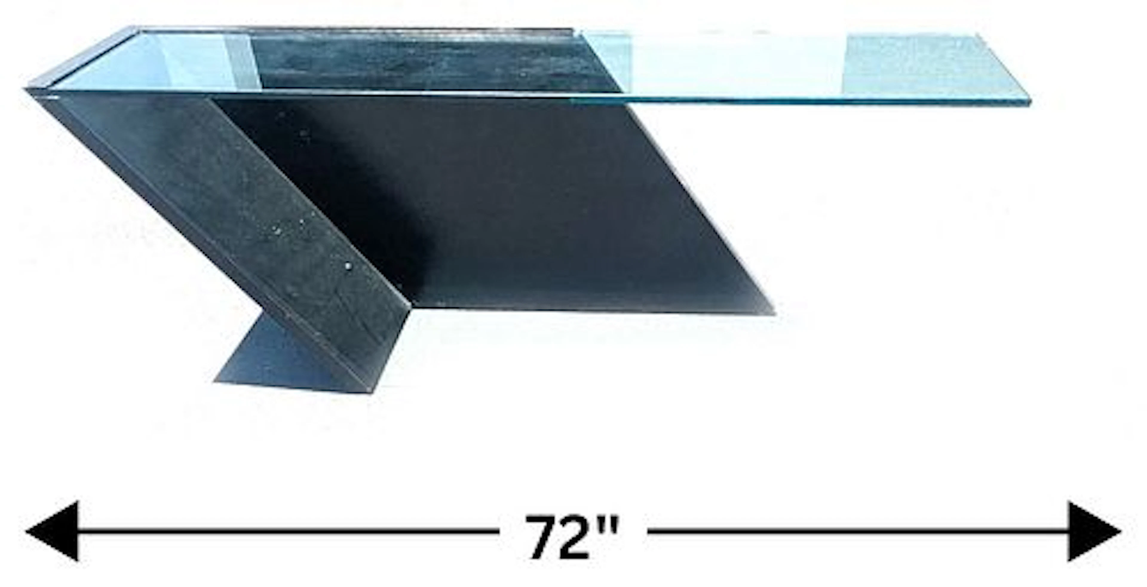 J. Wade Beam (1944-2023) American, Mid Century Modern Glass Top Console Table