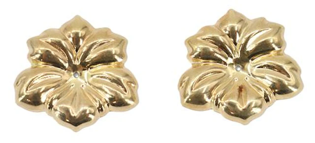Pair of Marked 14k Gold Italian UnoAerre Sculptured Floral Earring