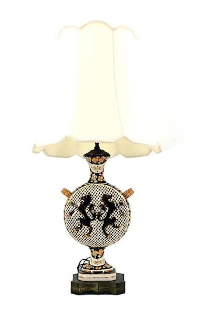 Capodimonte Asian Style Braided Porcelain Table Lamp
